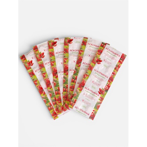 Аскорбиновая кислота "Счастливое детство" со вкусом шиповника конвалюта №10