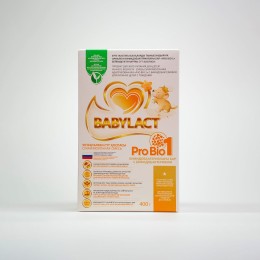 Смесь сухая молочная адаптированная «BABYLACT Pro Bio 1» с бифидобактериями для питания детей с рождения до 12 месяцев